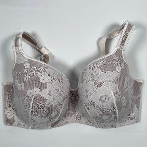 Cacique Balconette 38DDD White Lace‎ Wide Band